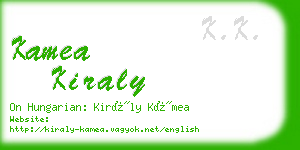 kamea kiraly business card